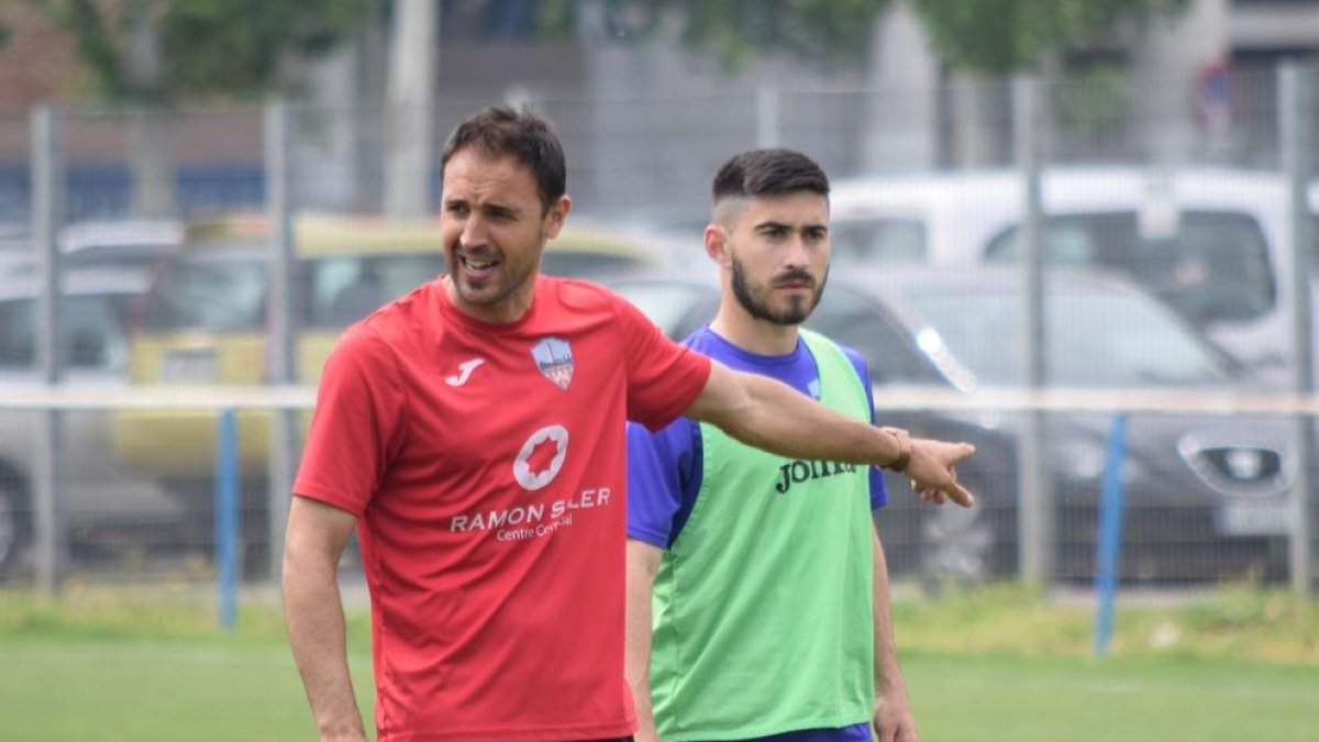 David Giménez, durant un entrenament amb el Lleida aquesta temporada.
