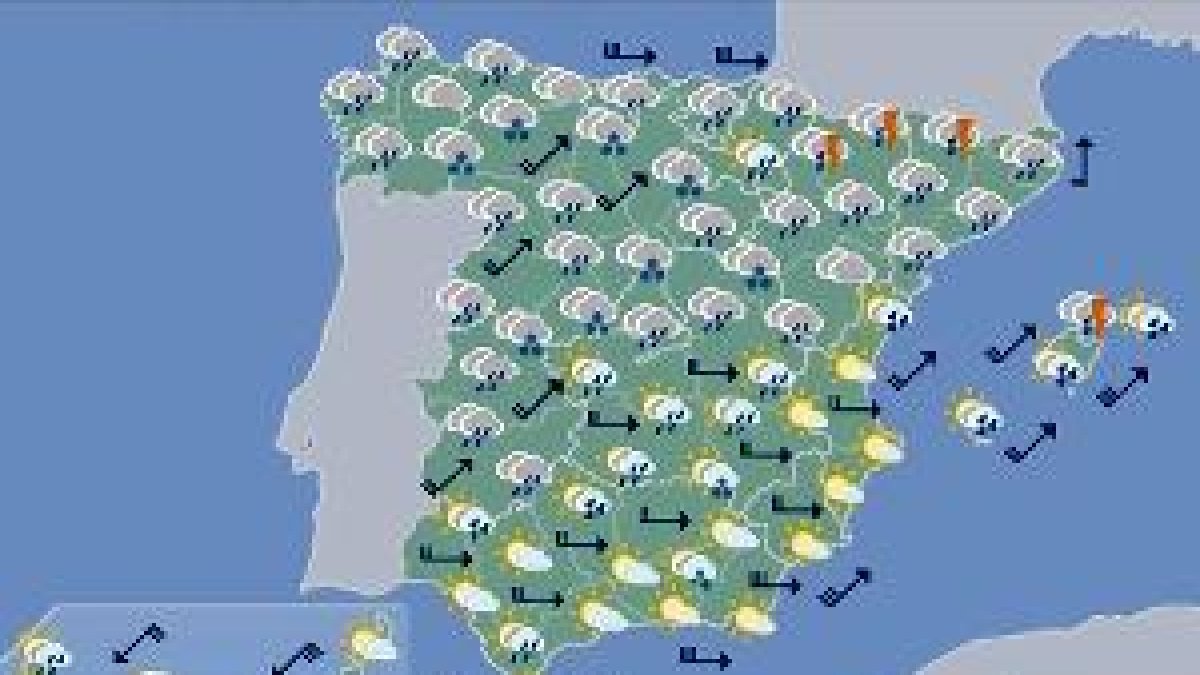 Lluvia en los Pirineos y nieve en la cordillera cantábrica para hoy, domingo