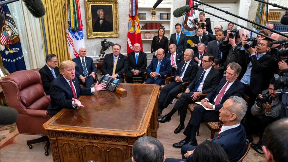 El presidente de EEUU, Donald Trump, ayer en La Casa Blanca.