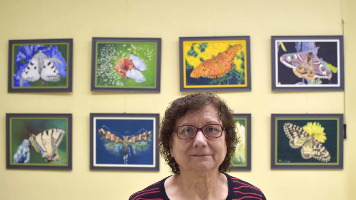 La artista Trinitat Solé, ayer en la inauguración.