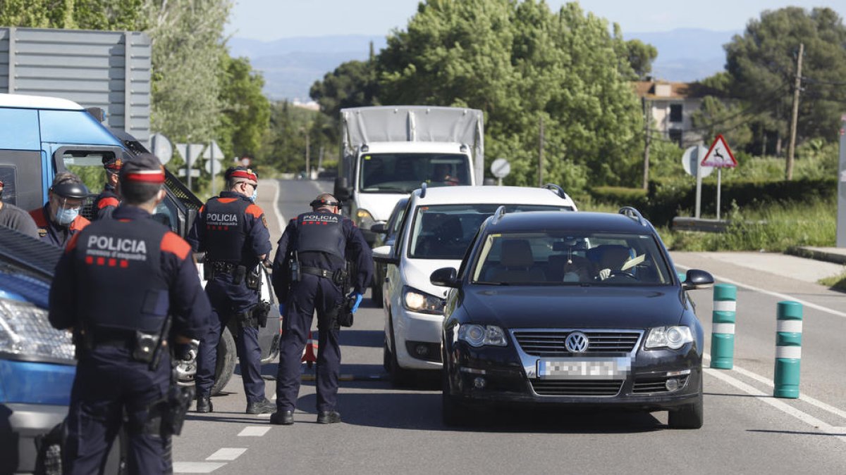 Un dels controls d’ahir dels Mossos d’Esquadra a Lleida.