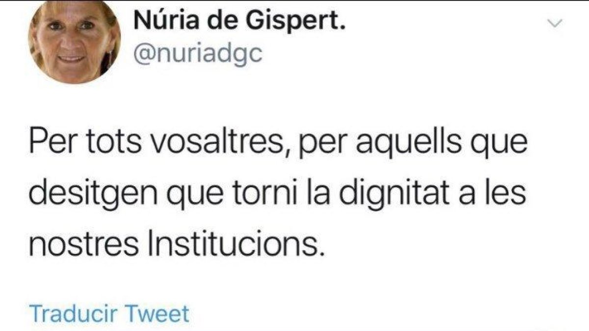 De Gispert retuitea un falso tuit que llama 'cerdos' a políticos del PP y Cs