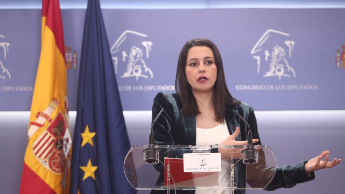 Inés Arrimadas, de Cs, ahir.