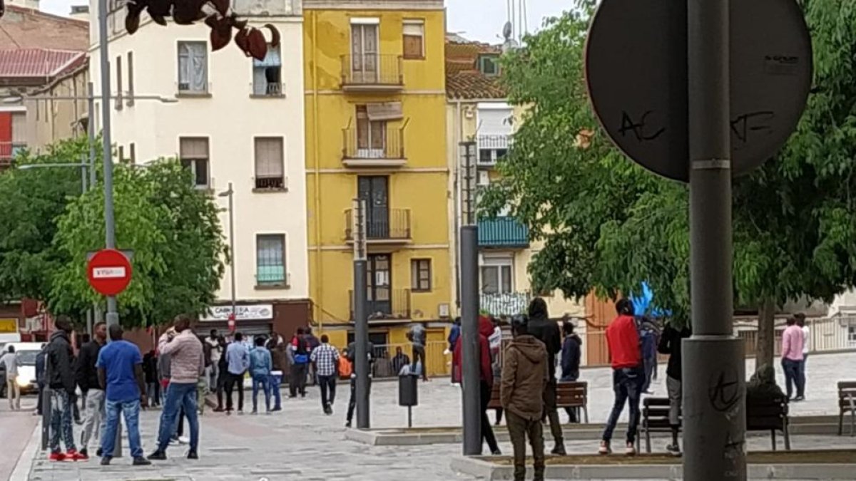 La plaça del Dipòsit del Centre Històric, ahir a la tarda.