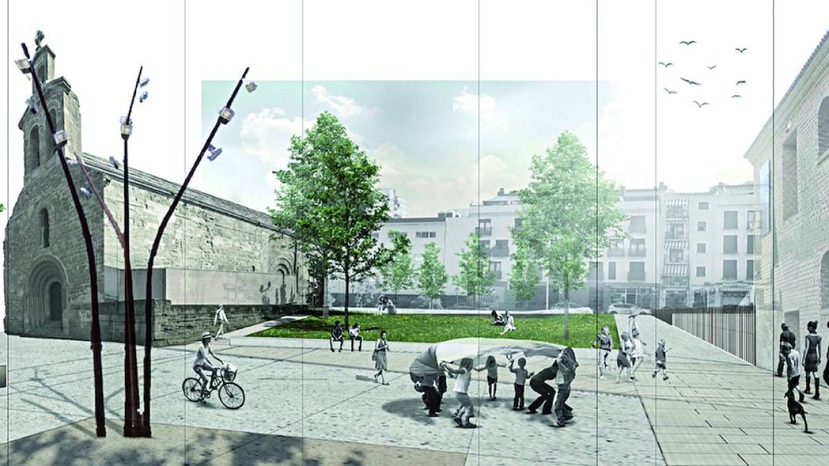 La nova plaça de la Panera preveu unificar l’espai de l’església de Sant Martí i el museu.