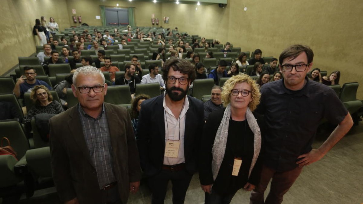 Marc Amorós va impartir ahir la conferència inaugural del simposi de llibertat de premsa a la UdL.