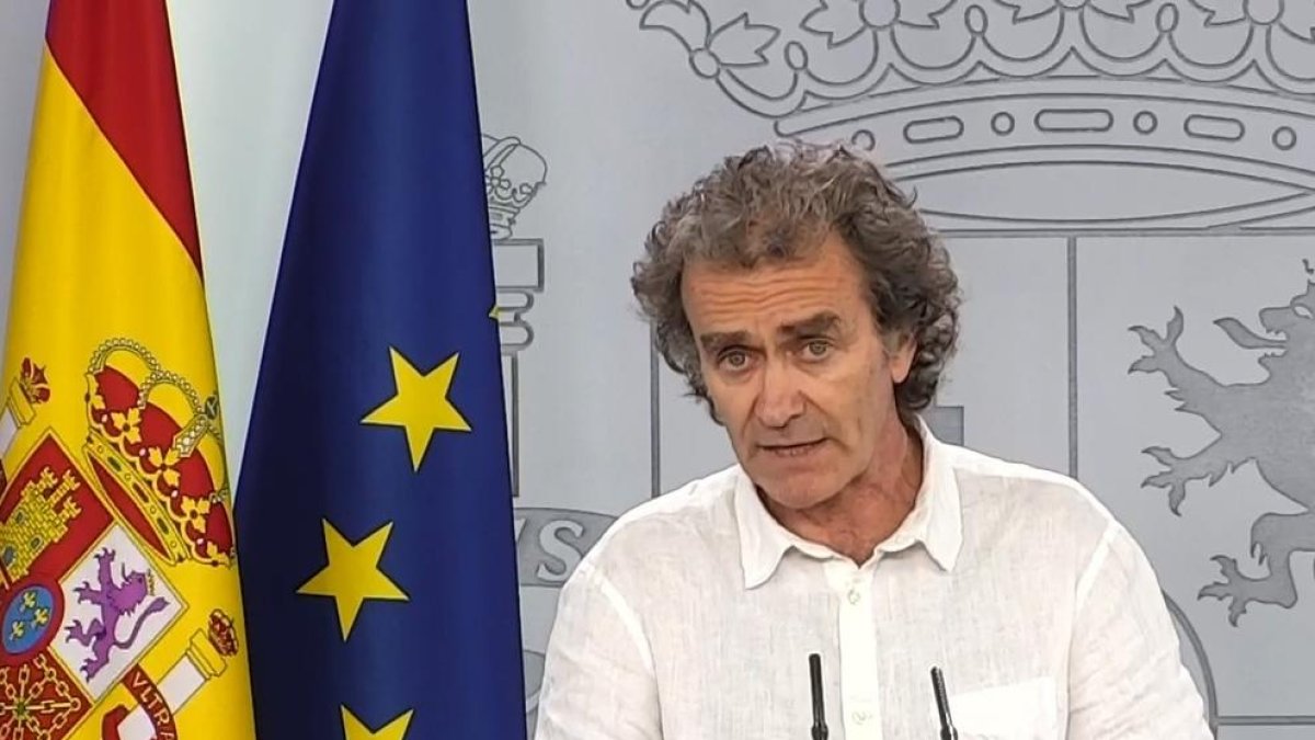 Fernando Simón, ayer, en rueda de prensa.
