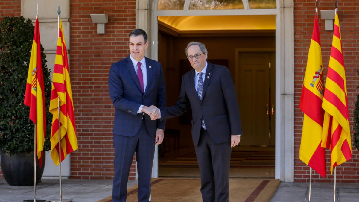 La primera y única reunión de la mesa de diálogo, liderada por Sánchez y Torra, fue a finales de febrero.