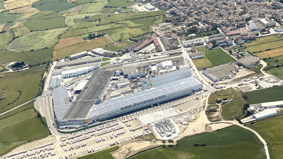 Imagen aérea del complejo cárnico de BonÀrea en Guissona.
