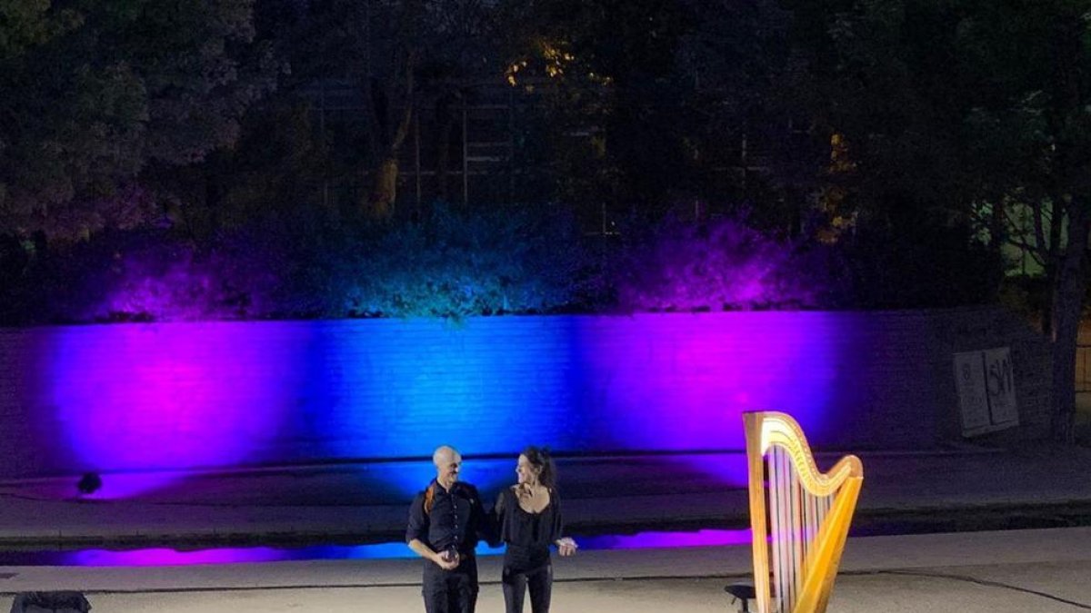Diego Low i l’arpista Berta Puigdemasa, a Lleida.