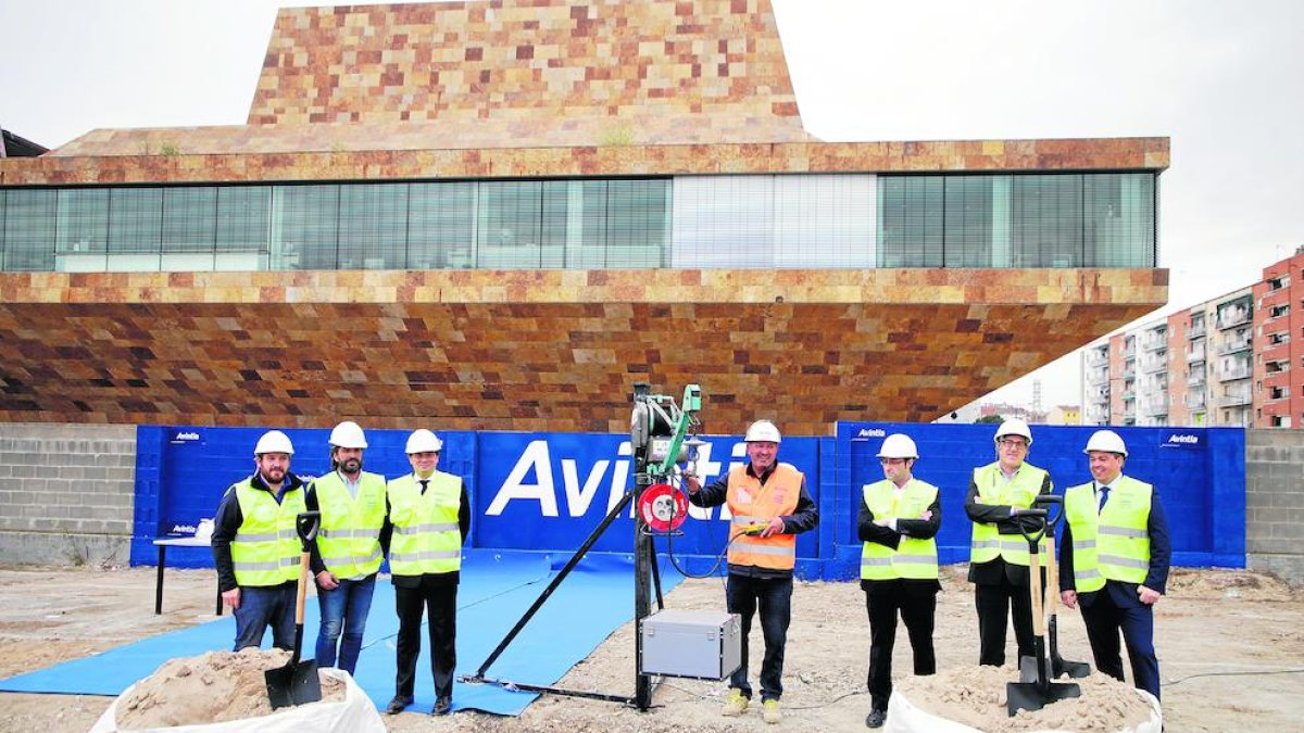 Acte de la primera pedra de les torres de la Llotja, el 3 d’abril passat.