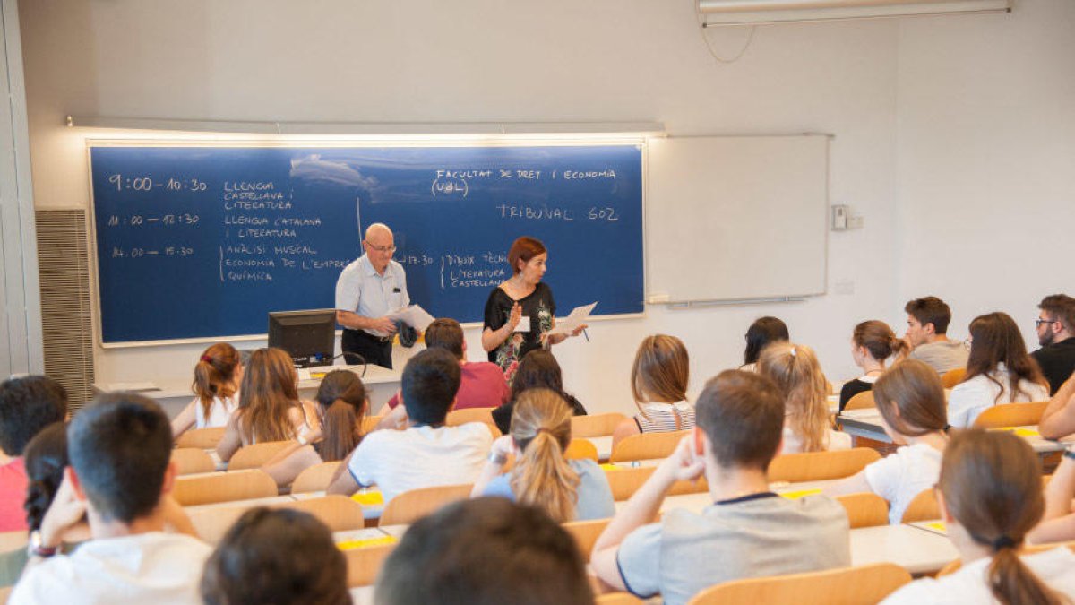 Una convocatoria anterior de las pruebas de selectividad en Lleida.