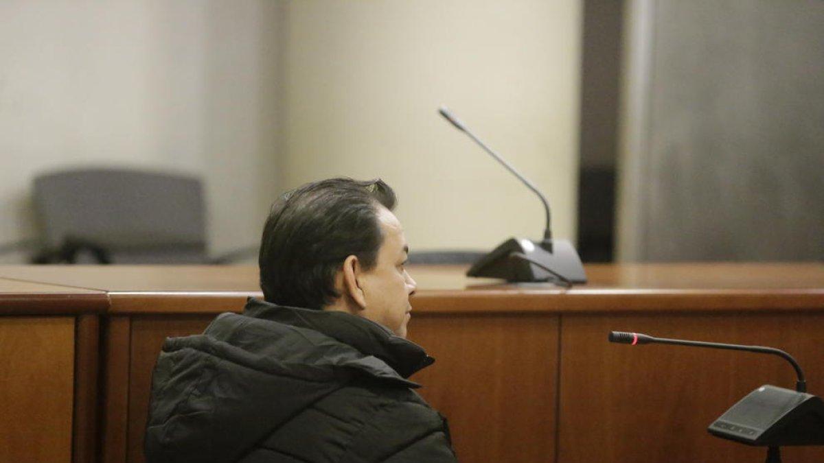 L'acusat, durant la seua declaració en el judici a l'Audiència de Lleida.