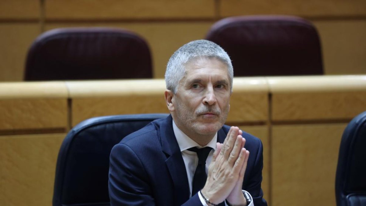 El ministro del Interior, Fernando Grande-Marlaska, ayer en el Senado.