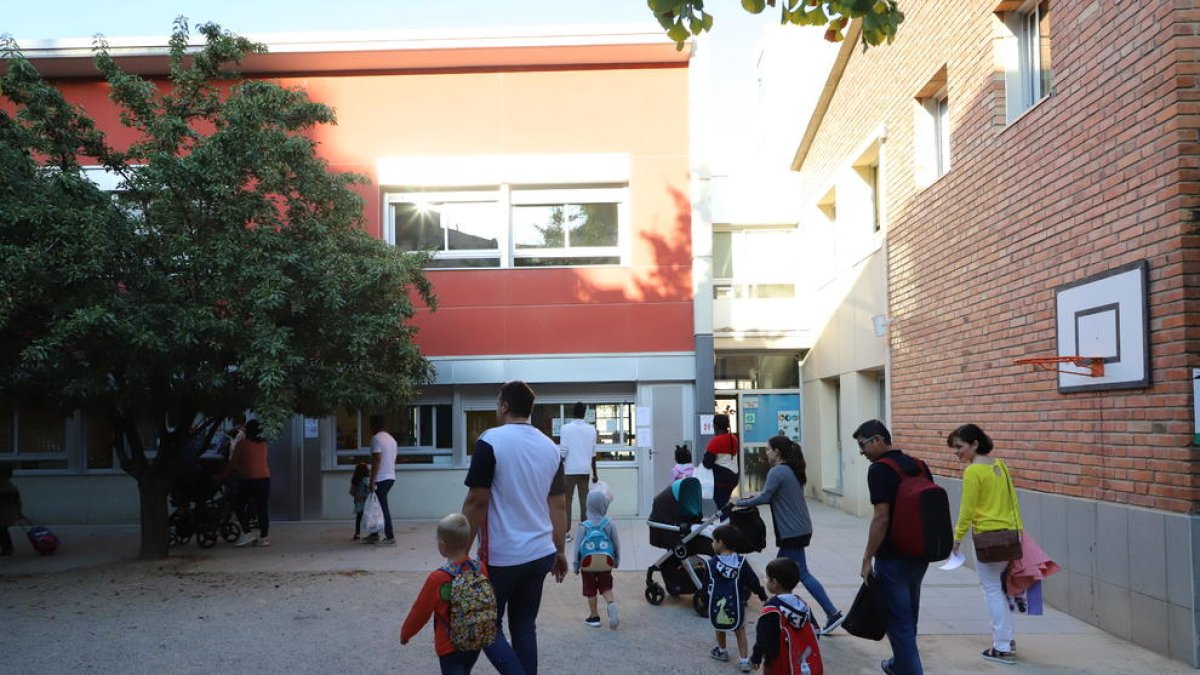 Imagen del primer día de clases en el colegio Camps Elisis de Cappont el pasado septiembre.