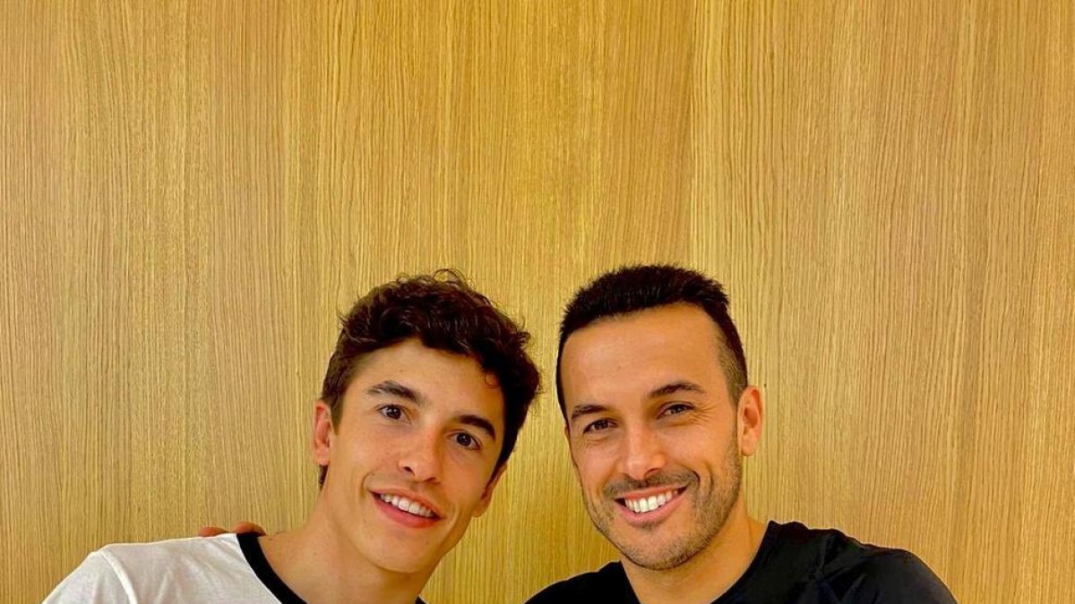 Marc coincidió ayer con el exazulgrana Pedro en el aeropuerto.