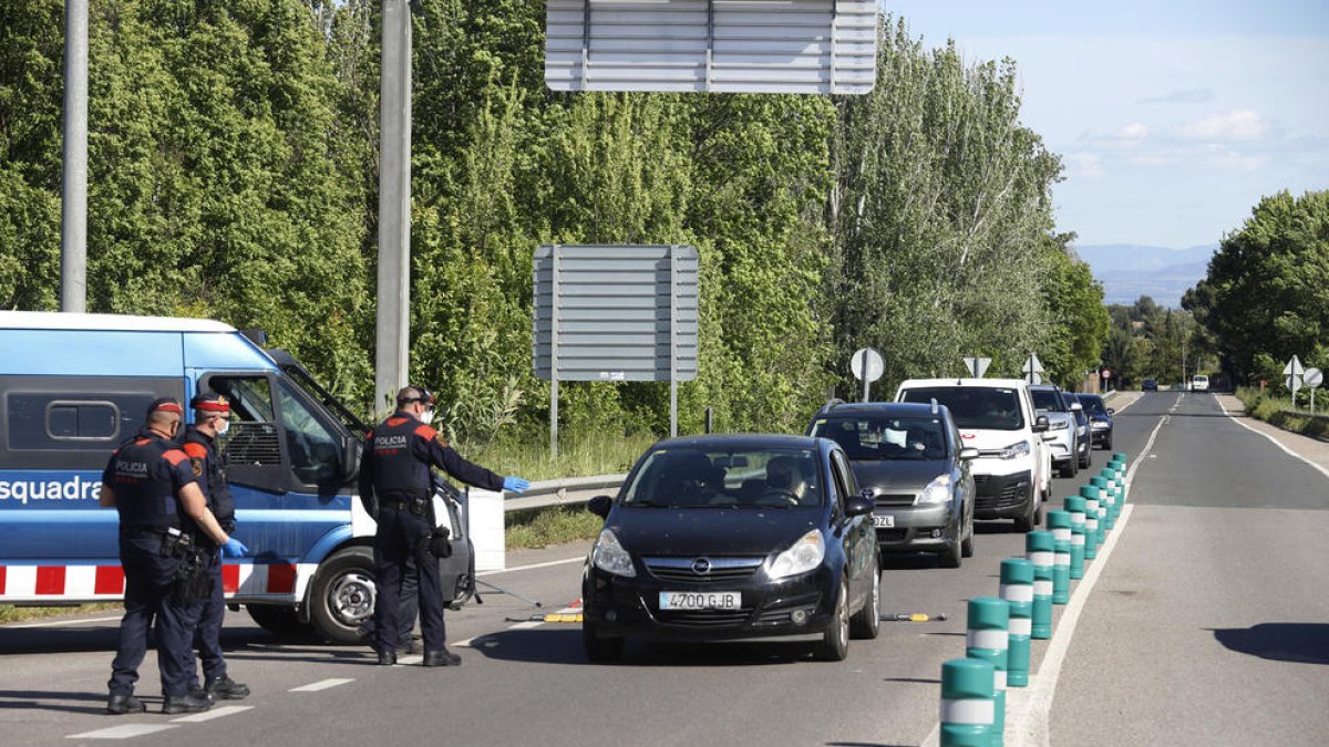 Imatge d’un control dijous passat a la sortida de Lleida.
