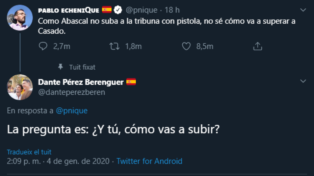La resposta de Dante Pérez
