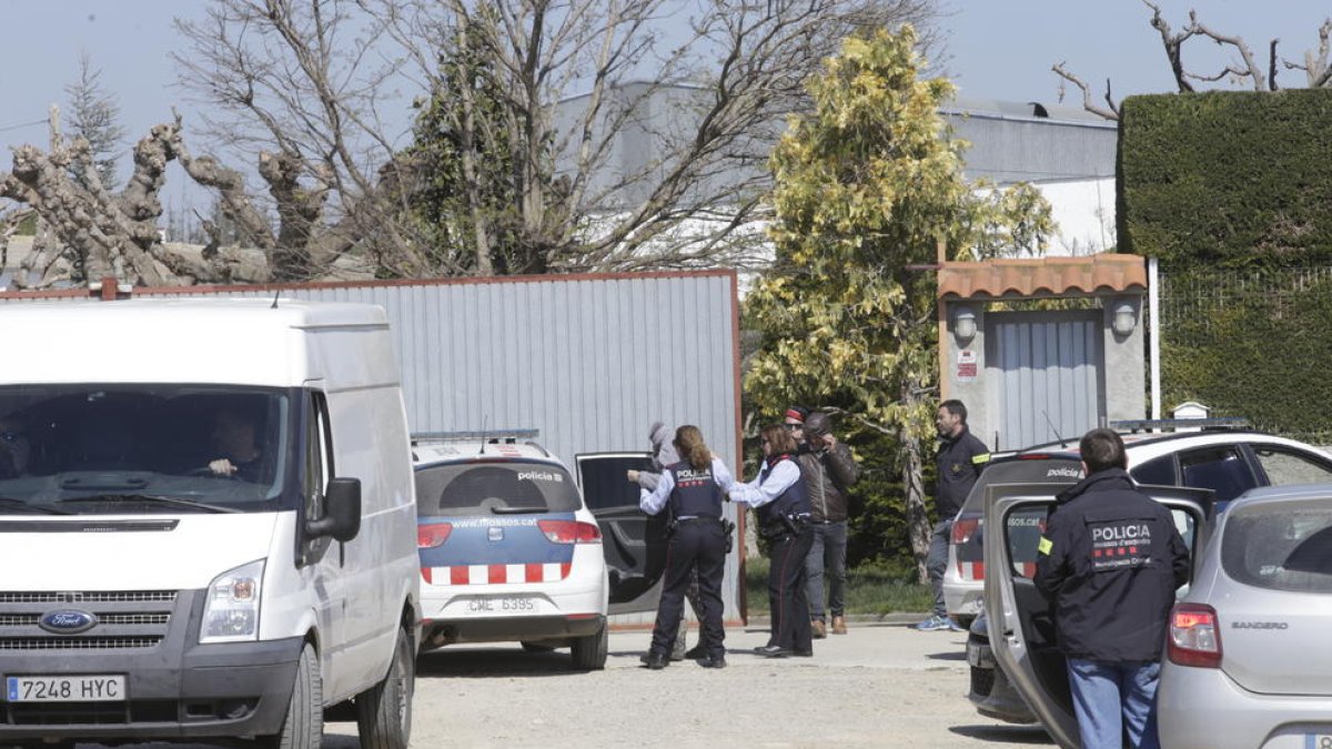 Los dos detenidos tenían supuestamente una plantación en un almacén de la partida Devesa (i) en la que cultivaban marihuana (d.).