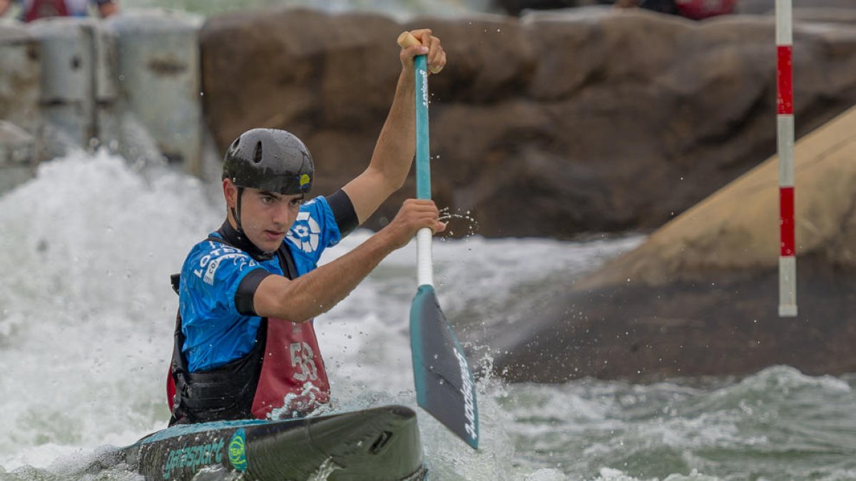 Miquel Travé, durant una sessió al canal olímpic de Penrith, que va acollir els Jocs de Sydney.