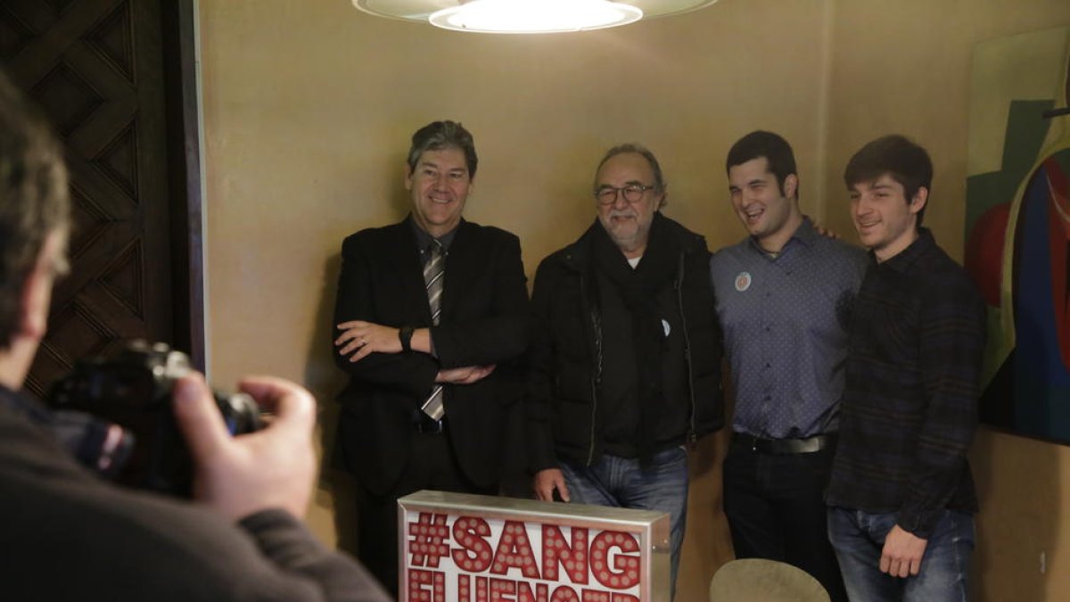 Un moment de la presentació de la campanya, ahir a la Paeria.