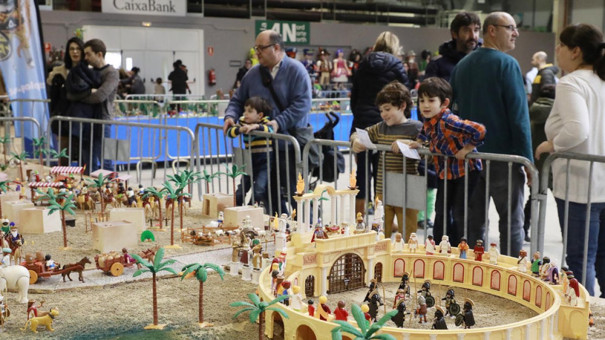 Un dels diorames amb figures de Playmobil que es van exhibir a la Fira de Lleida.
