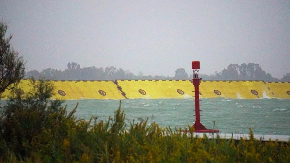 El sistema de dics Mose per protegir Venècia.