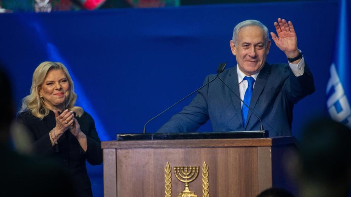 Benjamin Netanyahu celebró la victoria del Likud.