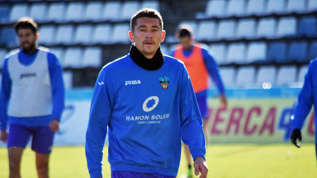 El ucraniano Ivan Zotko, ayer durante su primer entrenamiento con el Lleida.