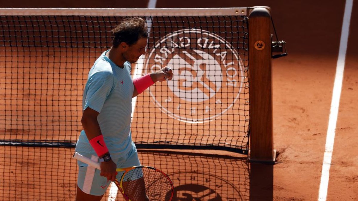 Rafa Nadal durante el partido ante Sebastian Korda.