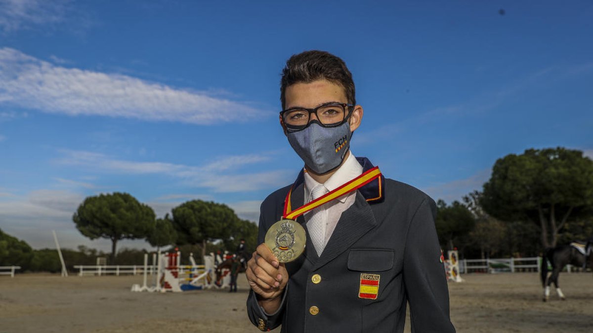 Marçal Piró, amb la medalla d’or com a campió d’Espanya.