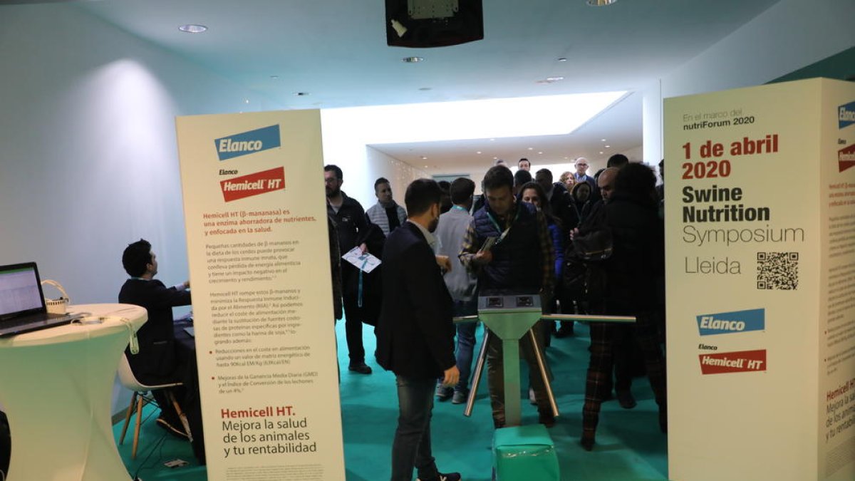 Congresistas, ayer a primera hora de la mañana, en La Llotja.