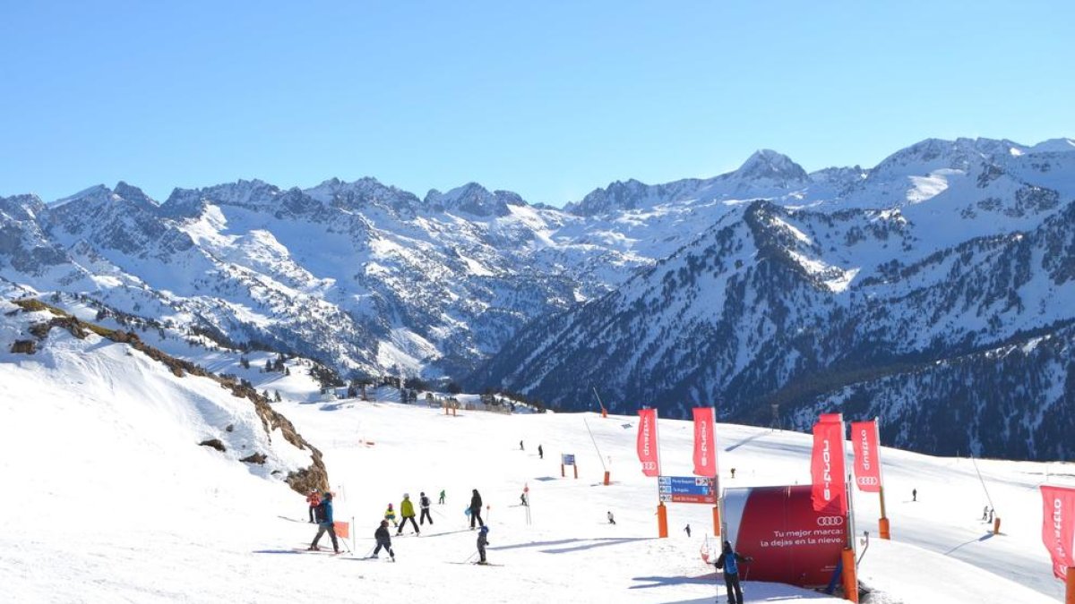 Esquiadors aquesta setmana a Baqueira Beret.