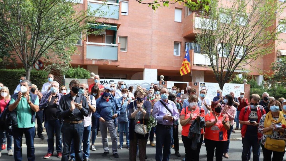 La concentración de este viernes en el centro cívico de la Mariola.