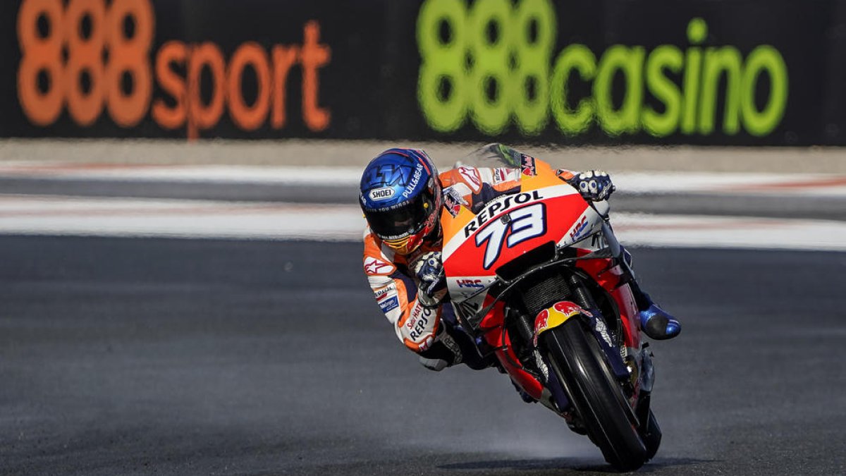 Àlex Márquez, durante la sesión de ayer en Cheste.