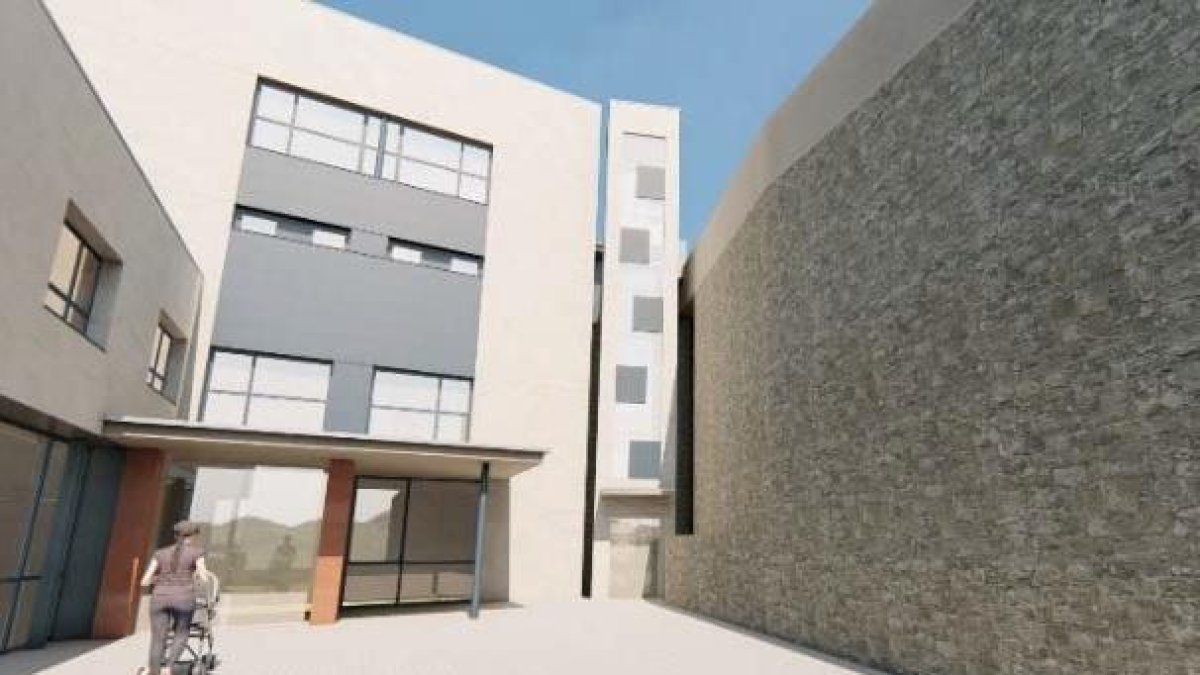 Imagen virtual del futuro ascensor junto al CAP de La Pobla.