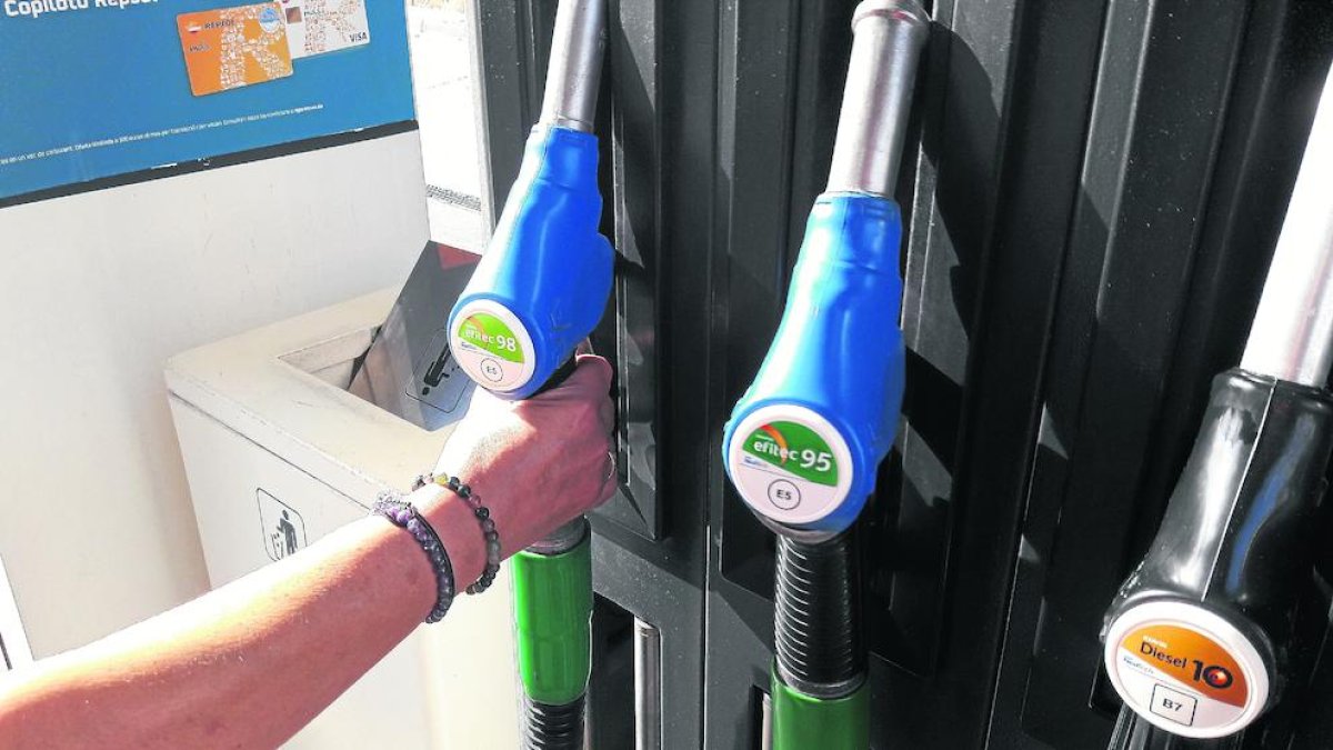 Imatge d’un assortidor de combustible a Lleida.