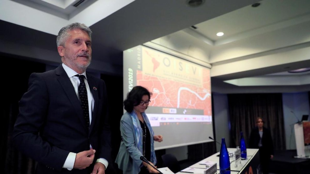 Grande-Marlaska, ayer, en un acto en Madrid.