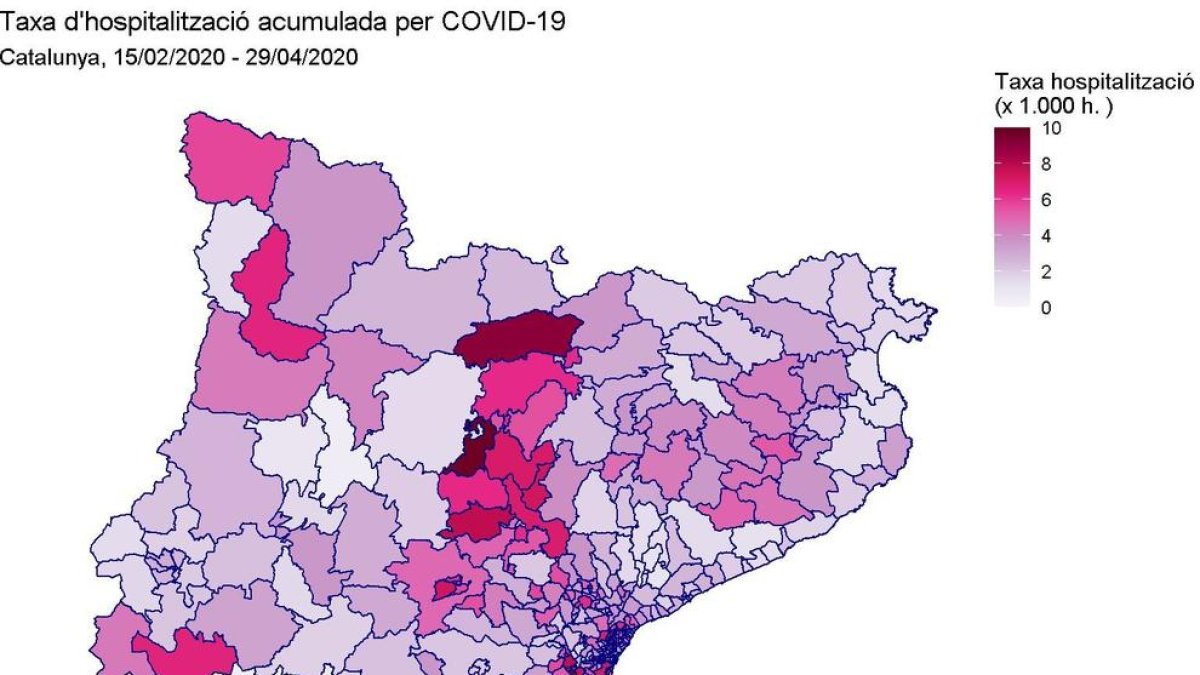 taxa d'hospitalització per territori