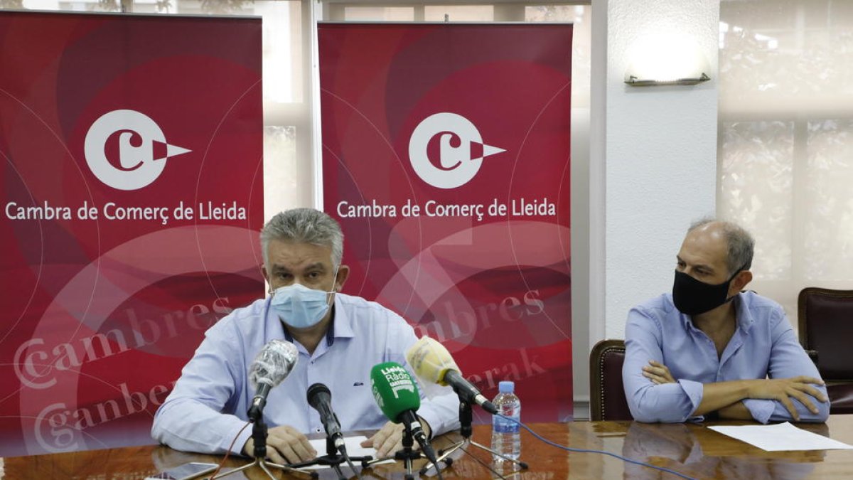 Jaume Saltó y Oriol Oró en un momento de la rueda de prensa.