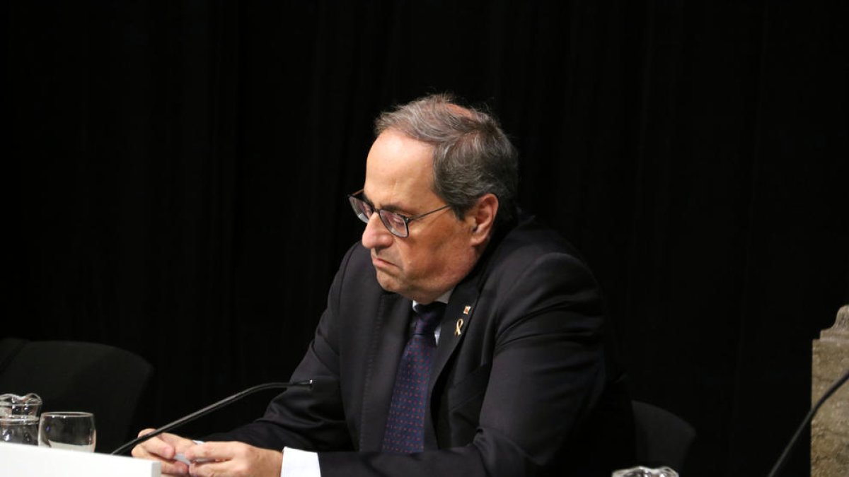 El presidente de la Generalitat, Quim Torra, este jueves en el acto de entrega de los Galardones del Turismo de Cataluña.