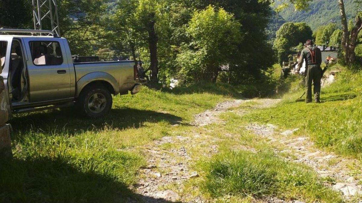 Les zones verdes on actua el consistori de Bossòst.