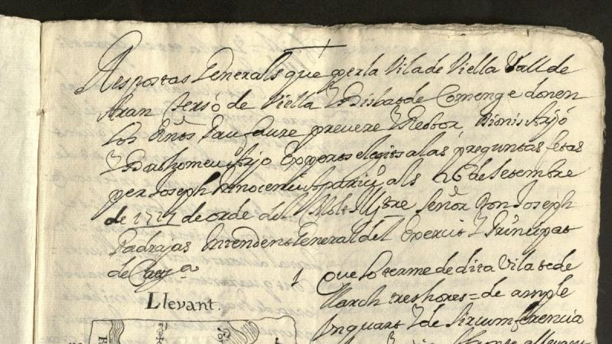 Fragment del ‘Cadastre de Patiño’(1717), a l’arxiu de Lleida.