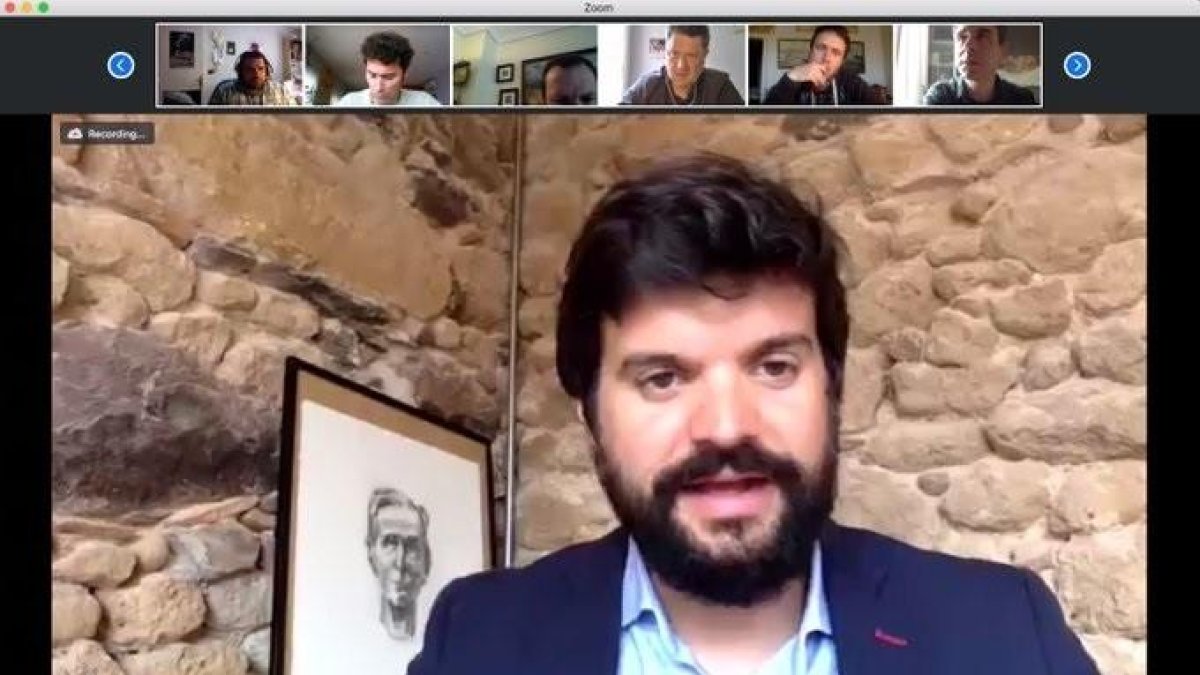 Gerard Esteva, ayer durante su intervención telemática.