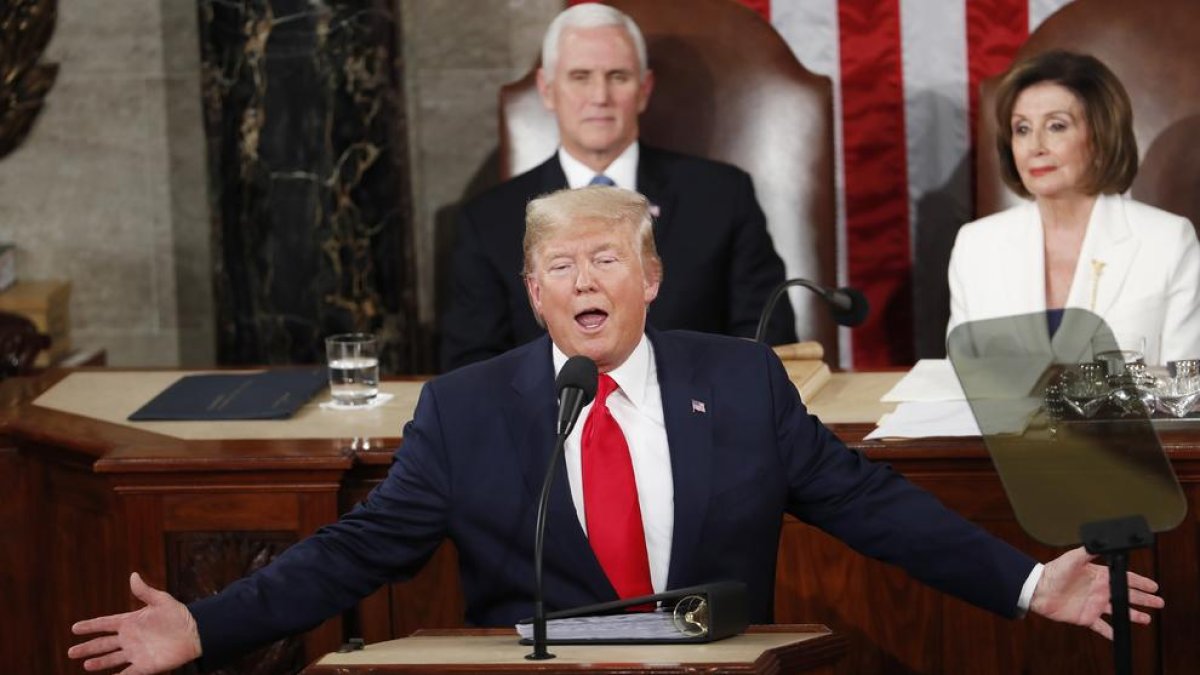 Trump, durant el discurs de l’estat de la Unió dimecres.