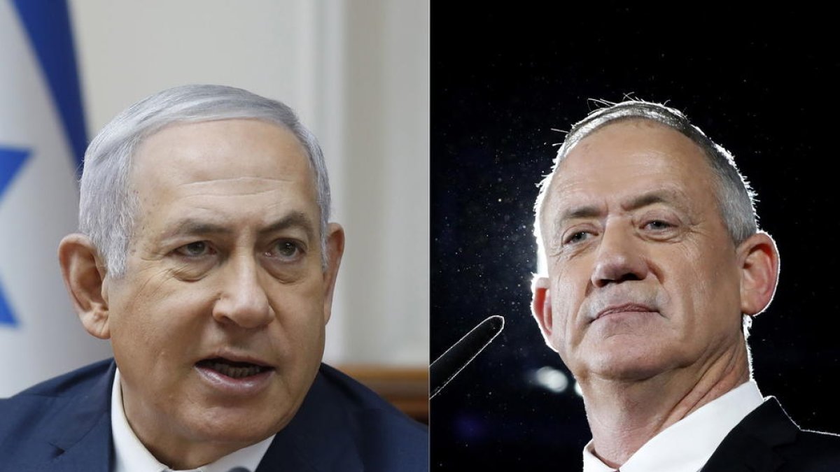 Benjamin Netanyahu y Benny Gantz.