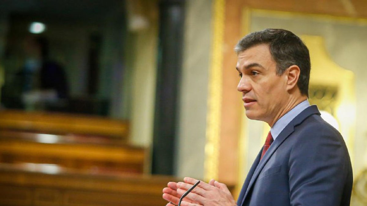 El presidente del Gobierno español, Pedro Sánchez, este jueves en el Congreso.