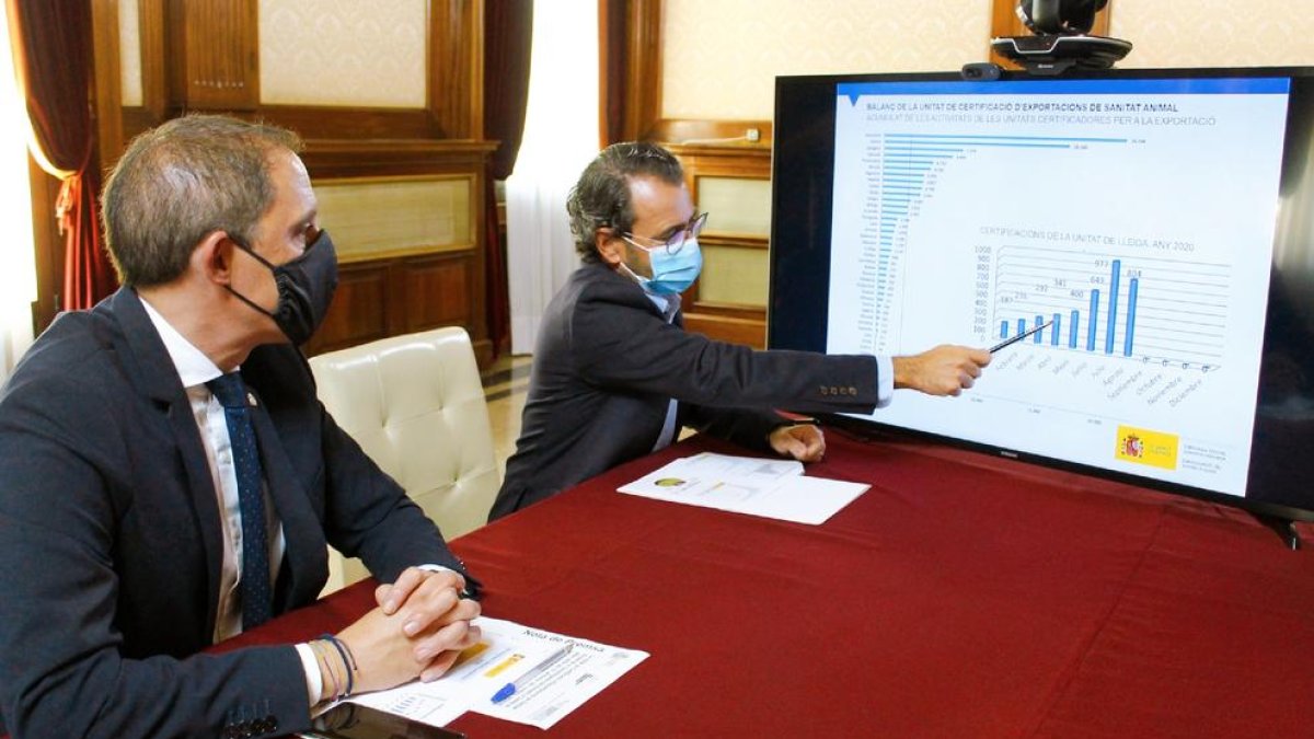 José Crespín i Miquel Molins, explicant les dades.