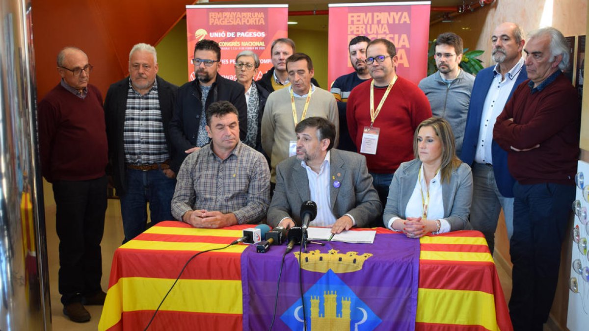 Imatge de la nova permanent nacional d’UP amb els coordinadors territorials.