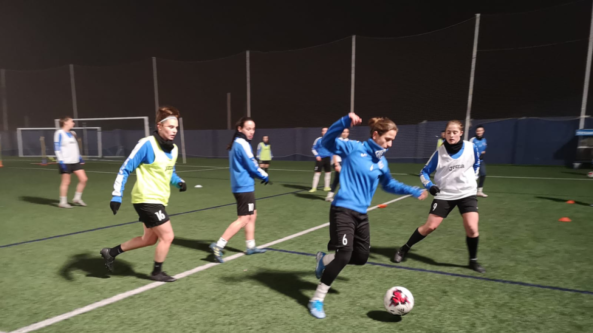 Jani, Pixu, Solà y Miró, durante un entrenamiento de esta semana.